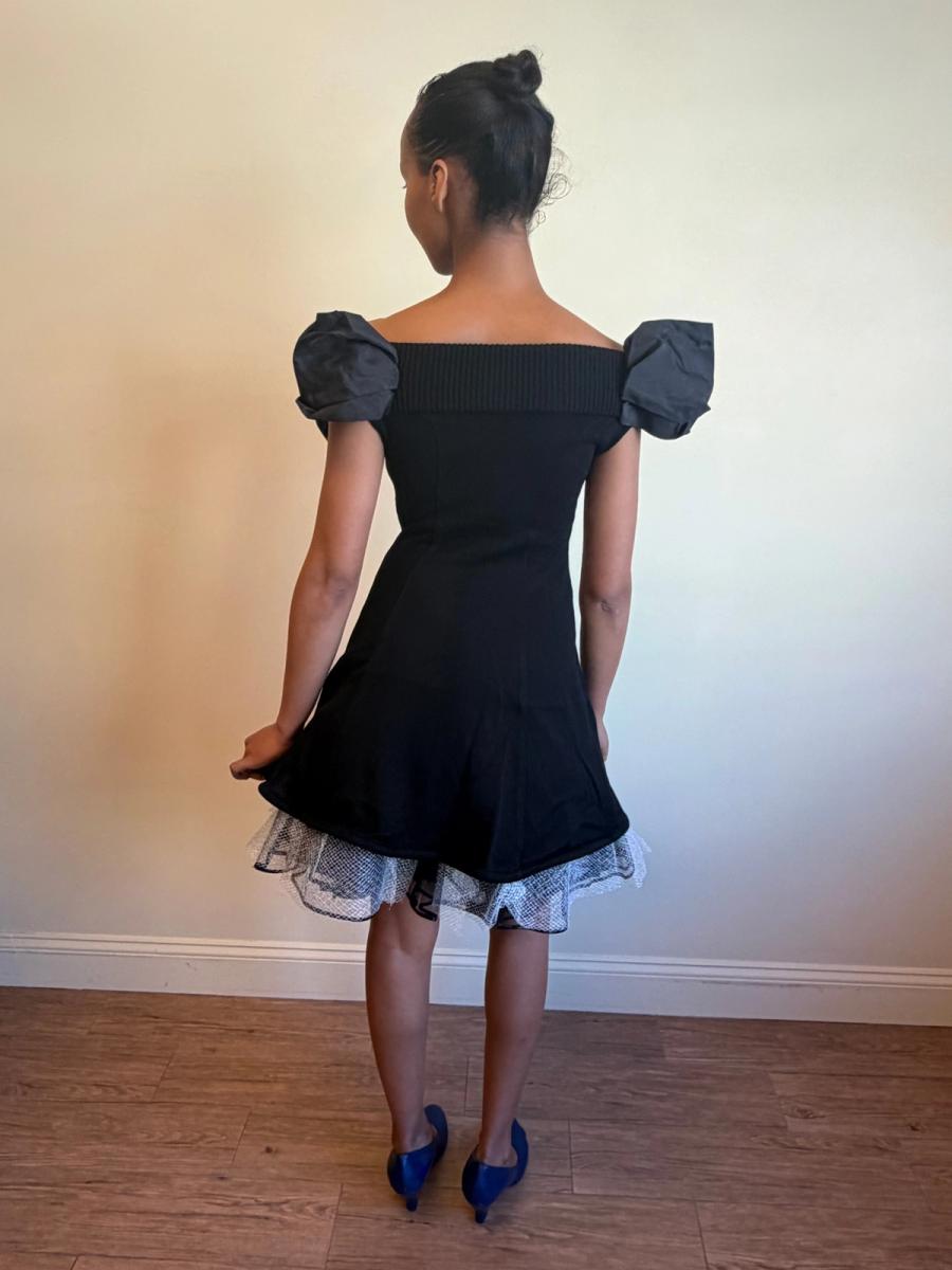 80s Atsuki Onishi Knit Dress with Crinoline and Brooches product image