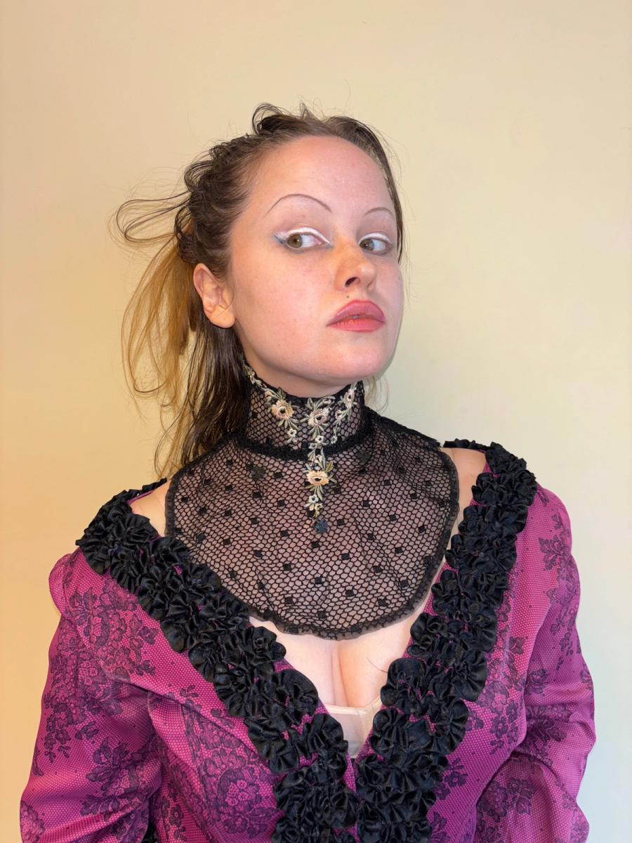 Black Lace Boned Guimpe product image