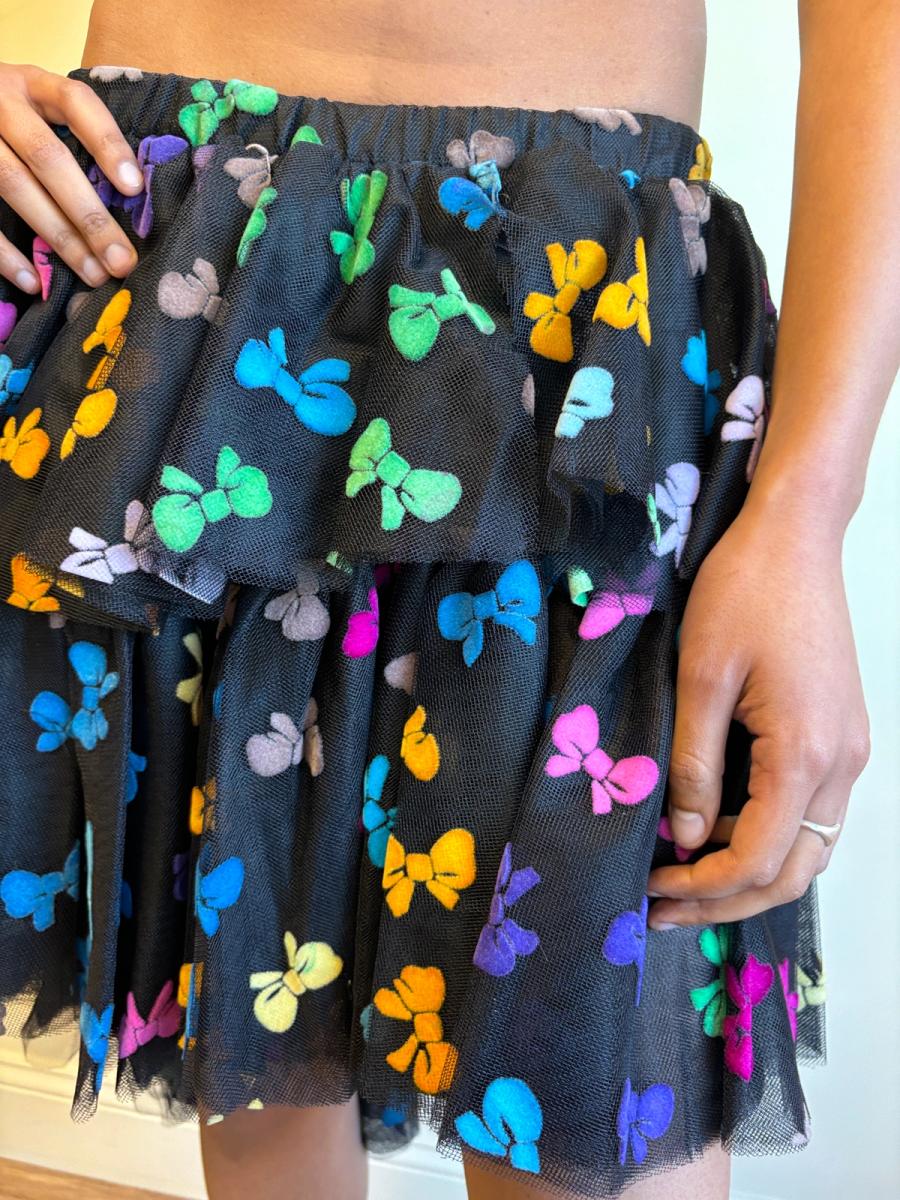 80s Yvan & Marzia Flocked Bow Skirt product image