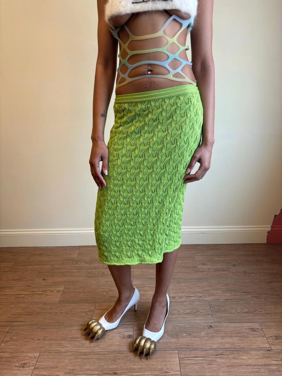 90s Beauty: Beast Knit Leaf Wrap Skirt product image