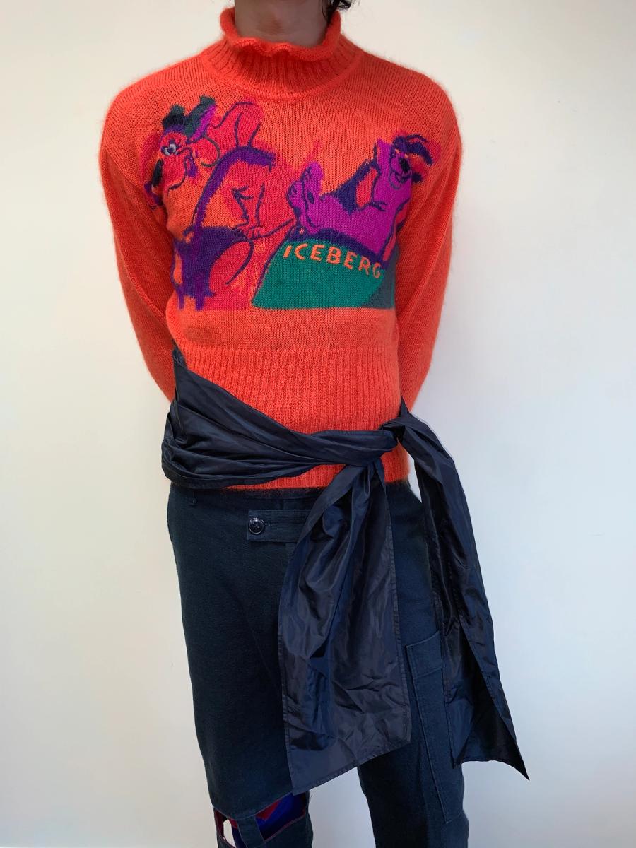 80s Iceberg Cartoon Dog Sweater With Sash product image