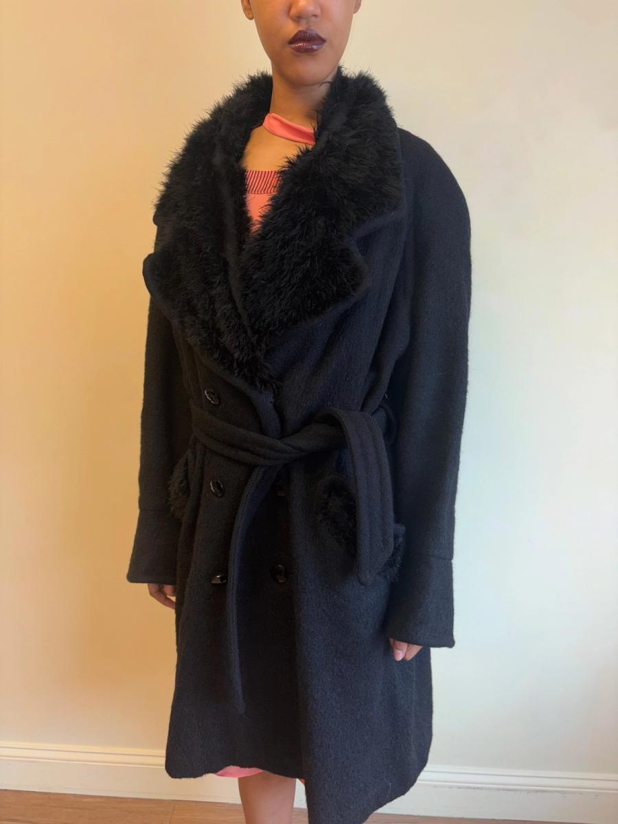 Vintage Chantal Thomass Mohair and Marabou Trench Coat product image