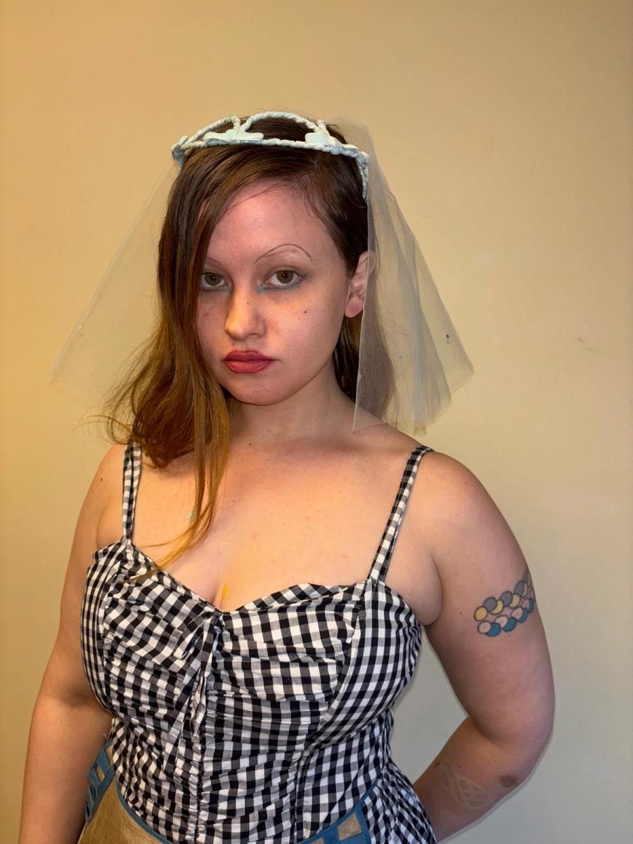 1950s Fascinator with Rhinestone Veil  product image