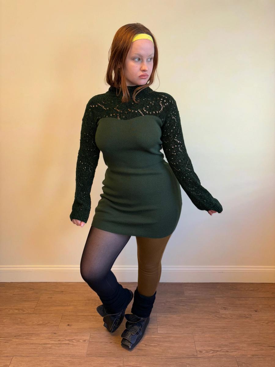 Vintage Chantal Thomass Green Chenille Dress product image