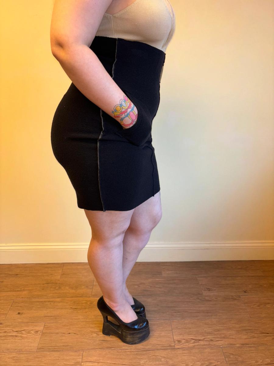 Krizia Knit Pencil Skirt with Pockets and Metal Accent product image