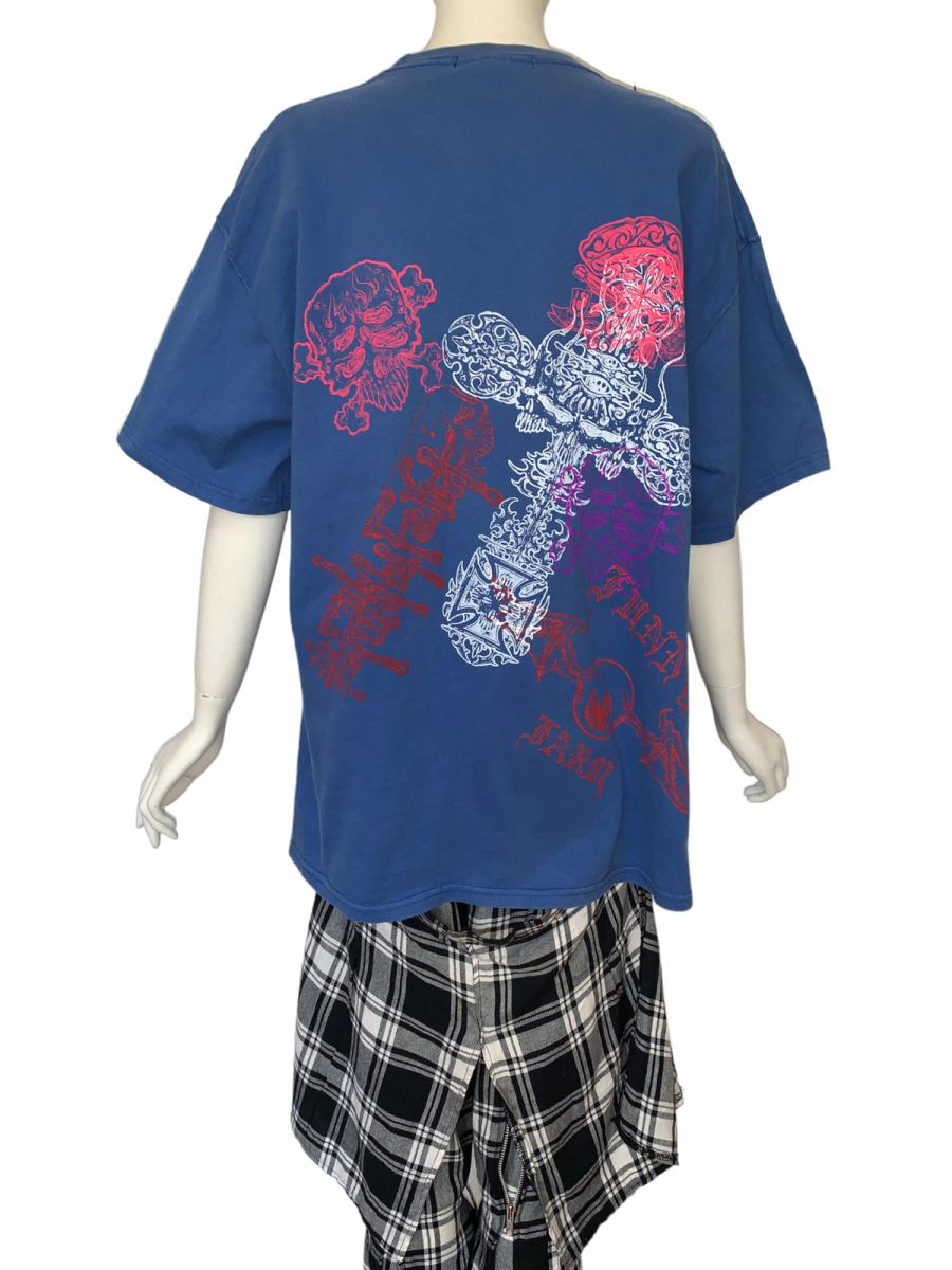 90s Funny Farm Skull And Cross T-shirt product image