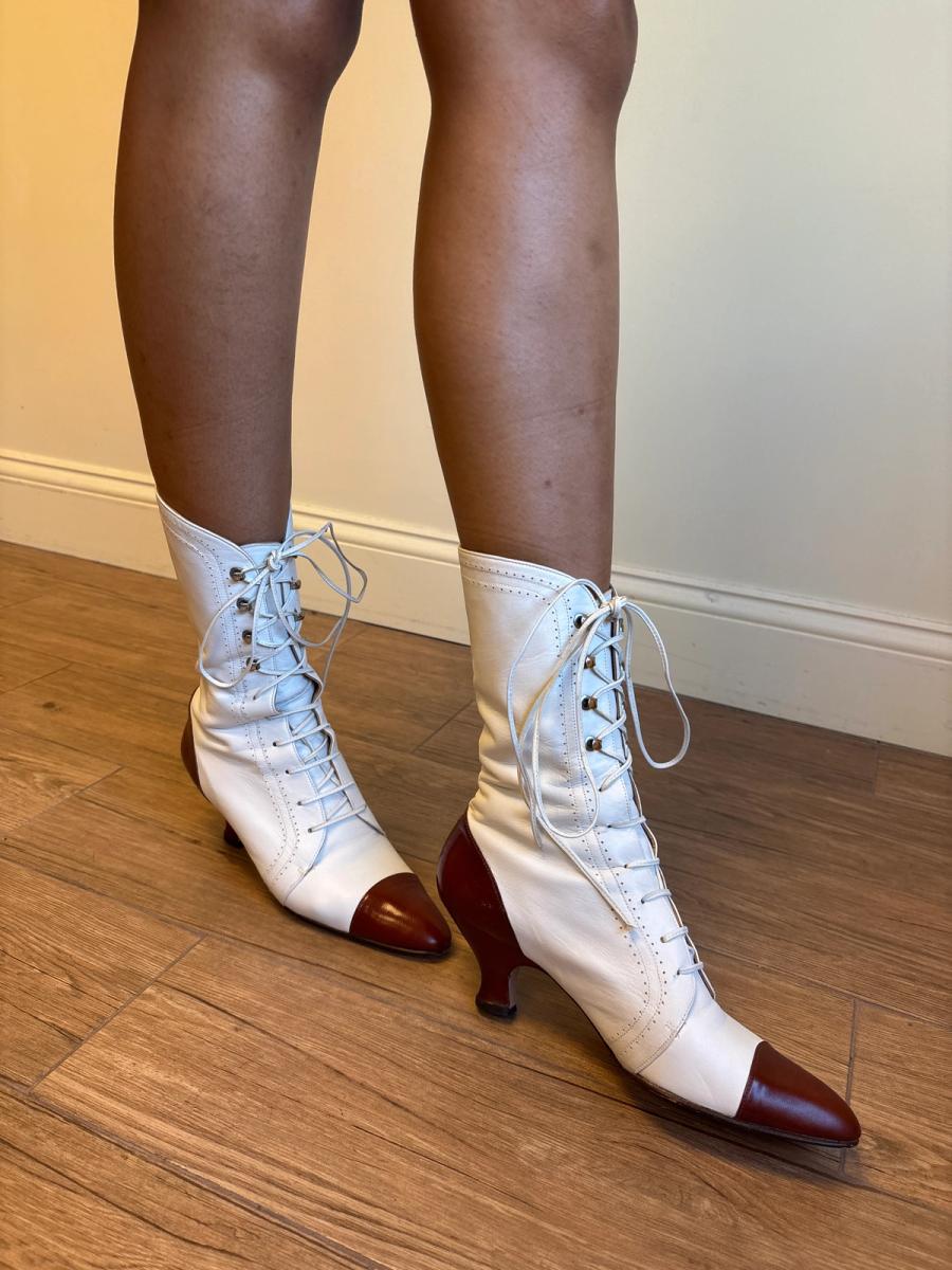 80s Norma Kamali Leather Boots product image