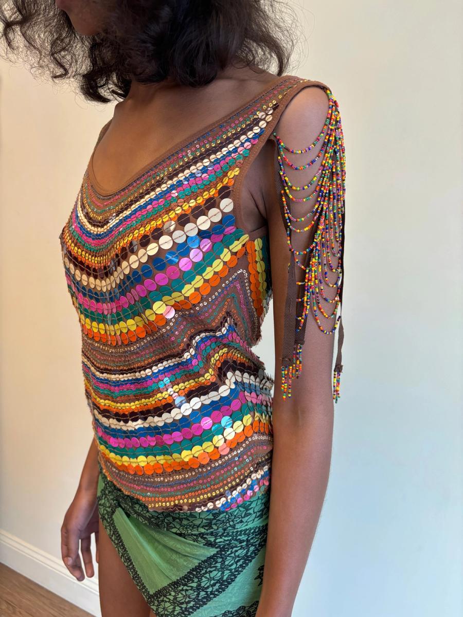 Italian Top with Beaded Sleeves