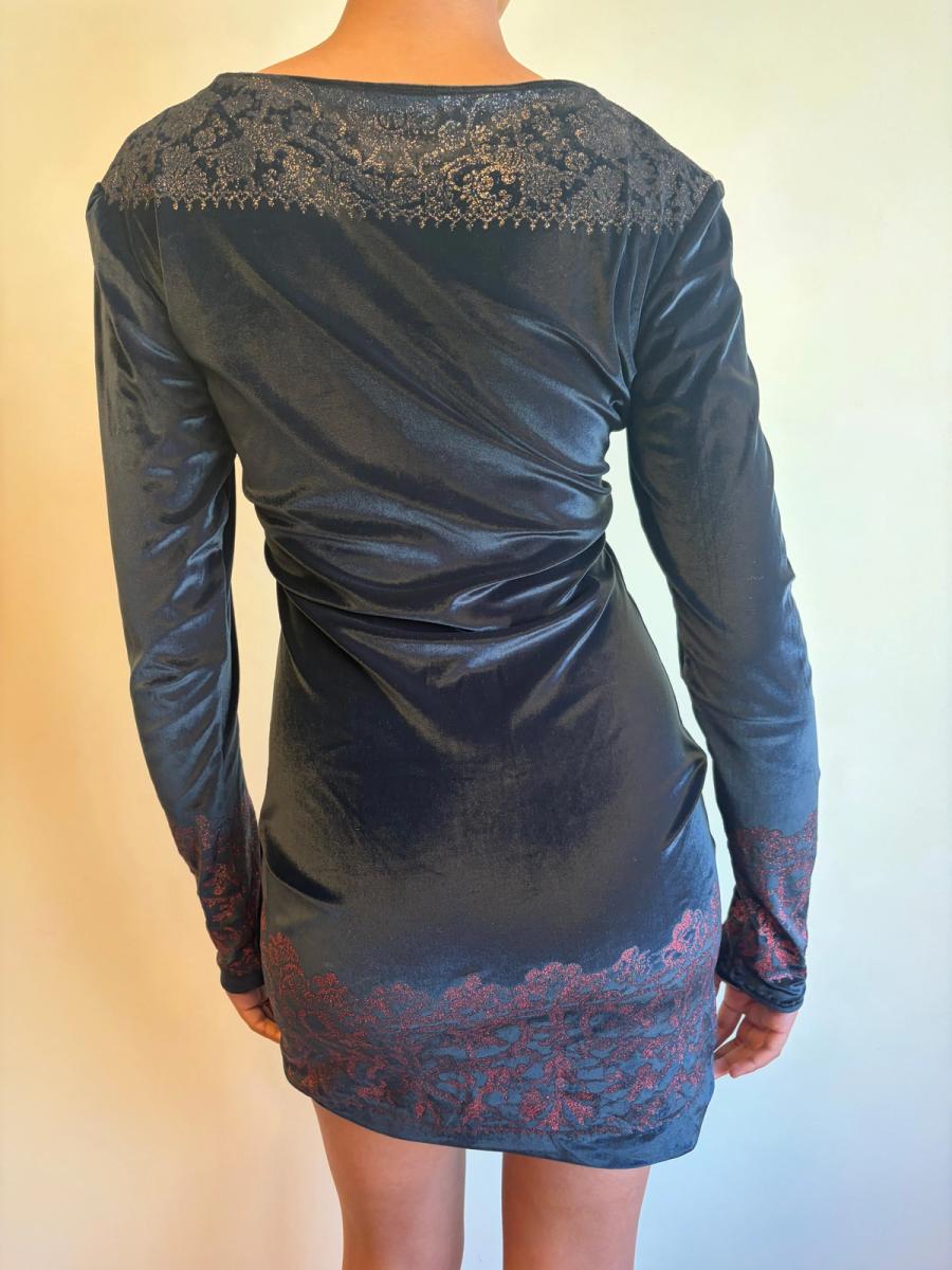1992 "Always on Camera" Vivienne Westwood Gold Foil Velvet Dress product image