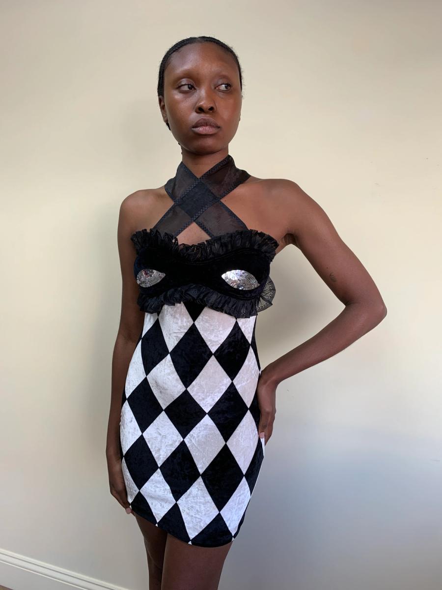 1993 Chantal Thomass Harlequin Mask Dress product image