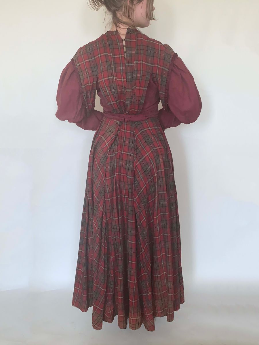 1890-1900 Antique Mutton Sleeve Pinafore Workdress  product image