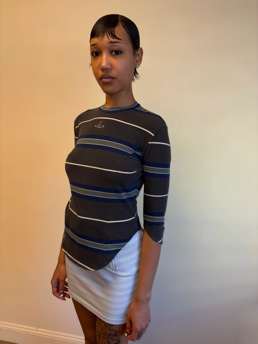 90s Striped Orb Quarter Length Sleeve Shirt product image