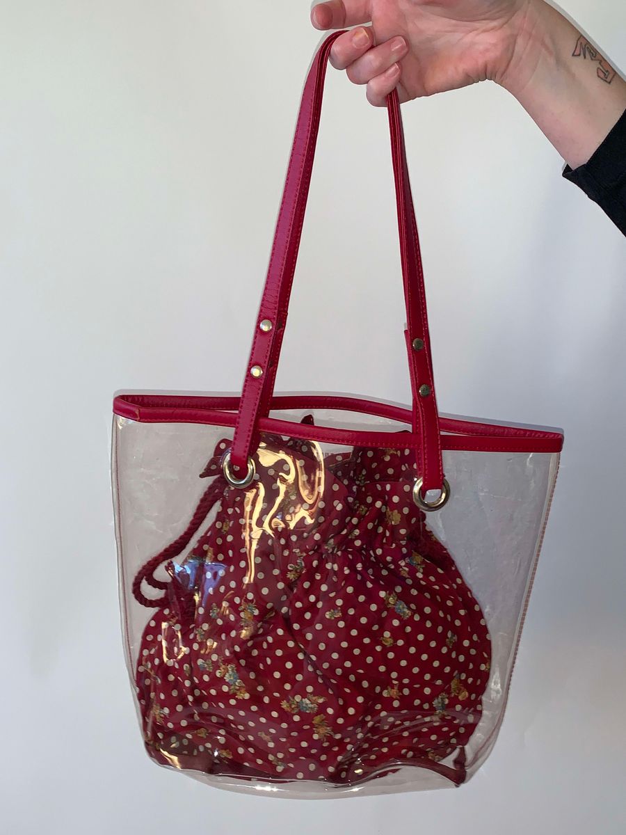 Pink House Vinyl Tote with Reticule  product image