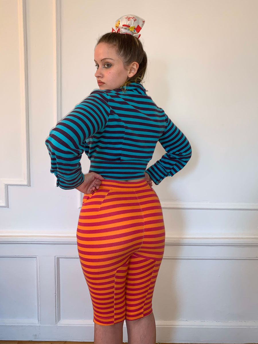 90s Vivienne Westwood Peekaboo Striped Breeches product image