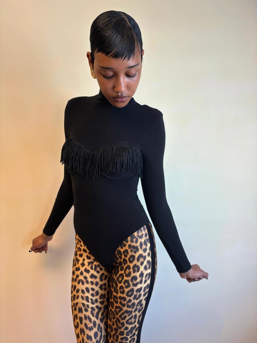 Chantal Thomass A/W 1993 Black Fringe Bodysuit product image