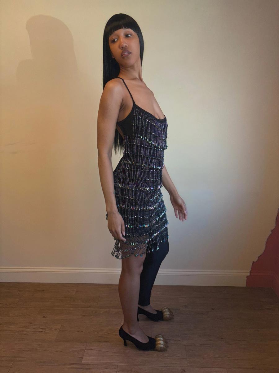 1980s Helen Storey Beaded Tassel Dress product image