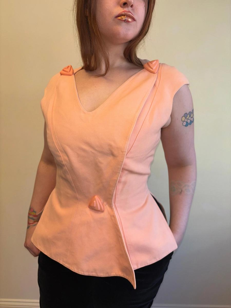 80s Thierry Mugler Sculptural Pink Top product image