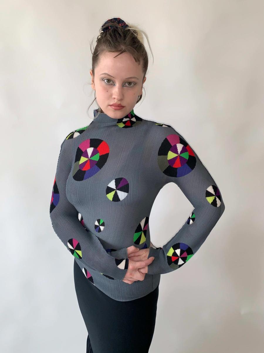 Issey Miyake Abstract Circle Pleated Shirt product image