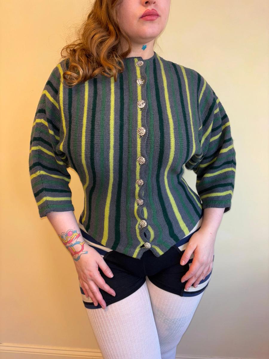 1940s Handmade Dolman Sleeve Sweater product image