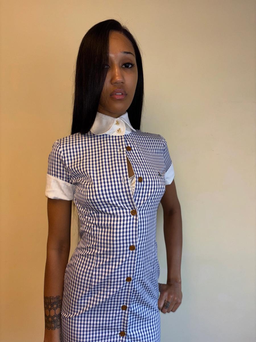 90s Vivienne Westwood Checked Dress with Hi-Collar product image