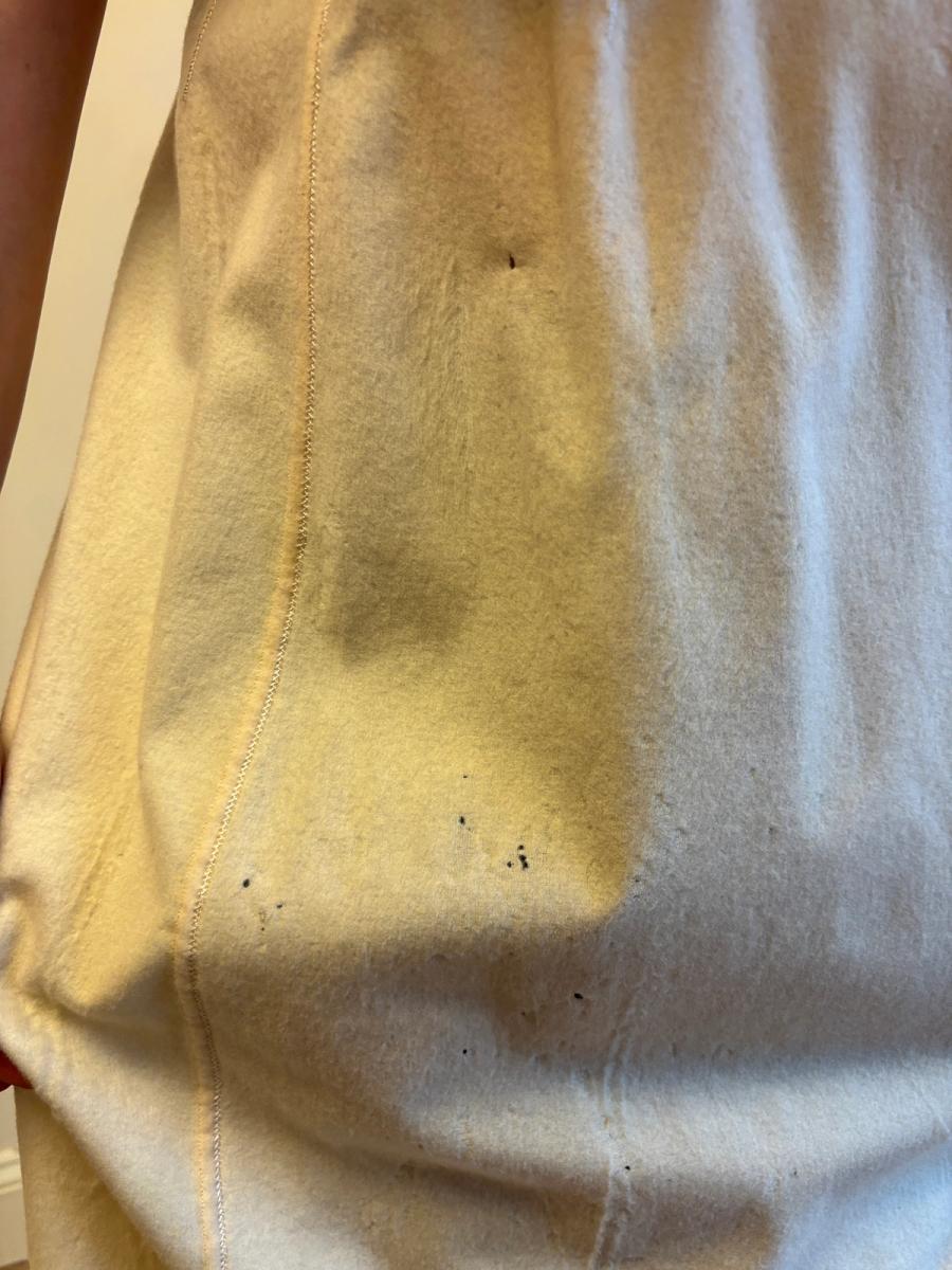 Antique French Short Flannel Petticoat with Scalloped Silk Trim product image