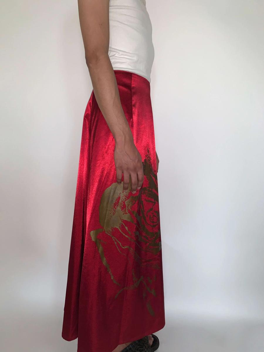 90s Beauty: Beast Satin Rose Skirt product image