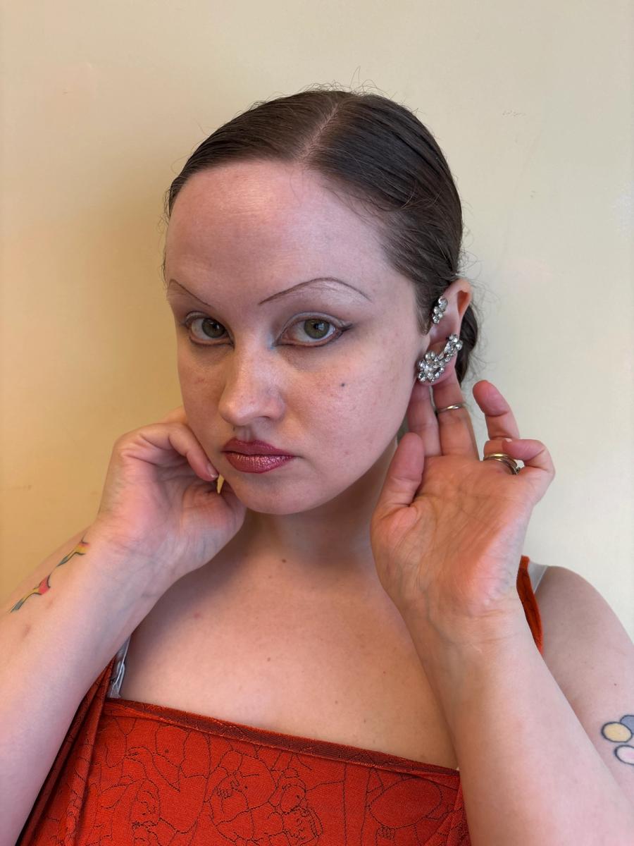 40s or 50s Rhinestone Ear Cuffs product image