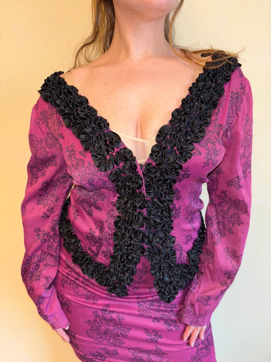 Vintage Chantal Thomass Hot Pink Lace Print Suit product image