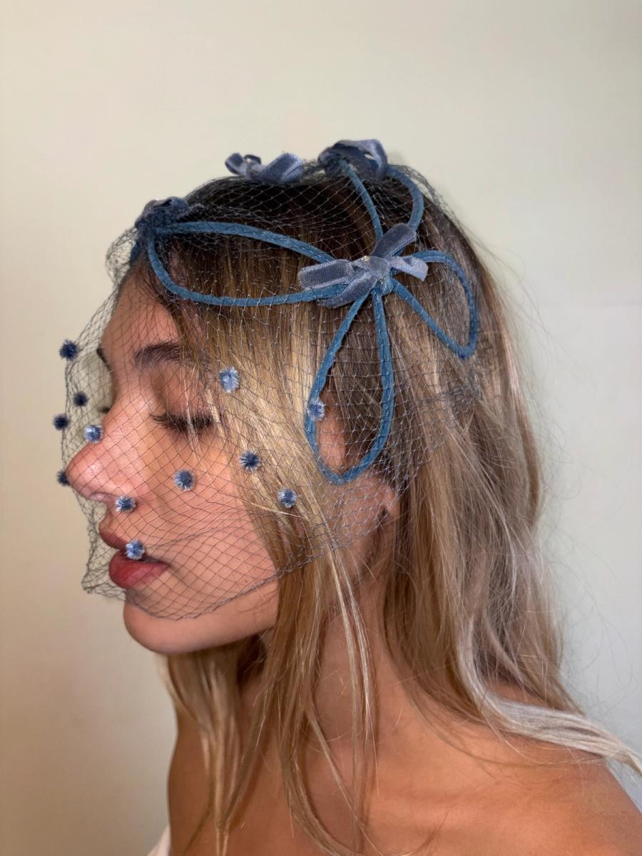 1950s Velvet Dot Net Headpiece product image