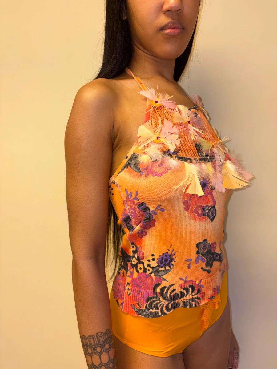 Vintage Christian Lacroix Feather Knit Top product image