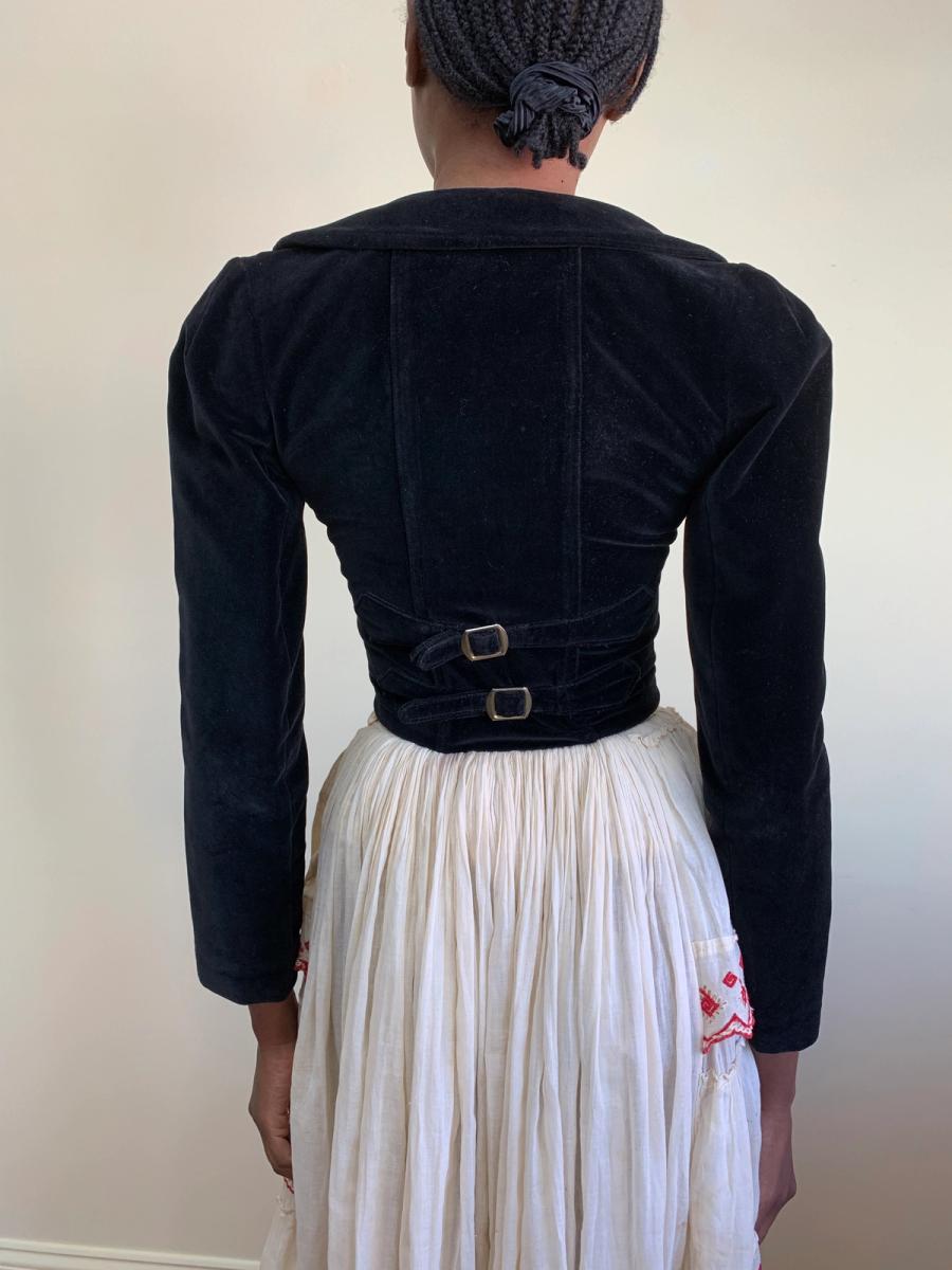 1880s Tiered Muslin Skirt with Embroidered Greek Key  product image