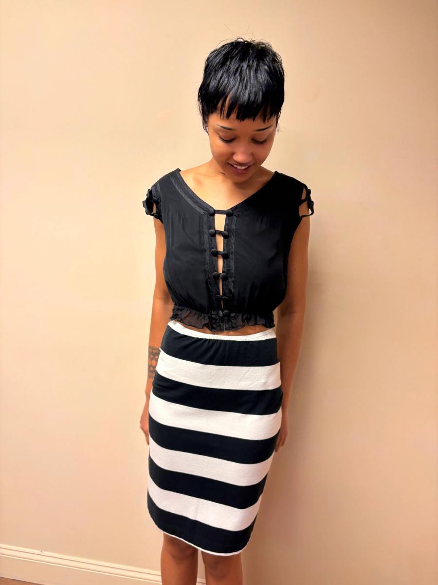 80s Norma Kamali Striped Skirt product image