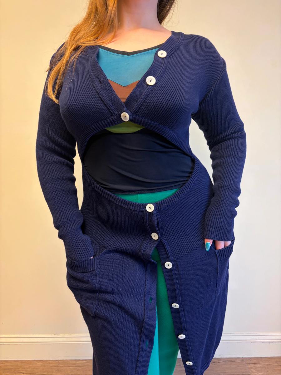 80s Richmond Cornejo Knit Cutout Dress product image
