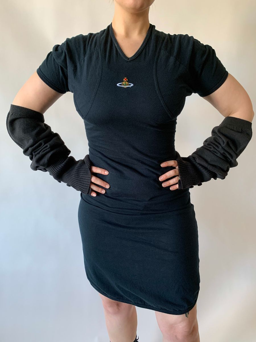 90s Vivienne Westwood Orb Black Dress product image