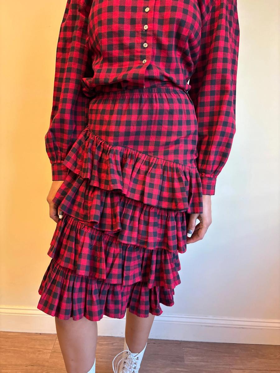 80s Norma Kamali Red Plain Set product image