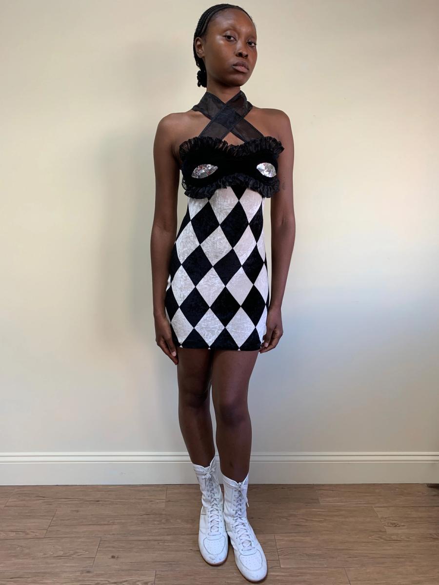 1993 Chantal Thomass Harlequin Mask Dress product image