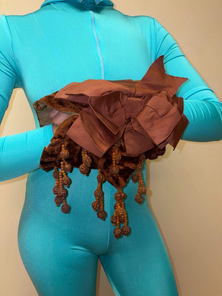 Antique Velveteen Muff with Bow  product image