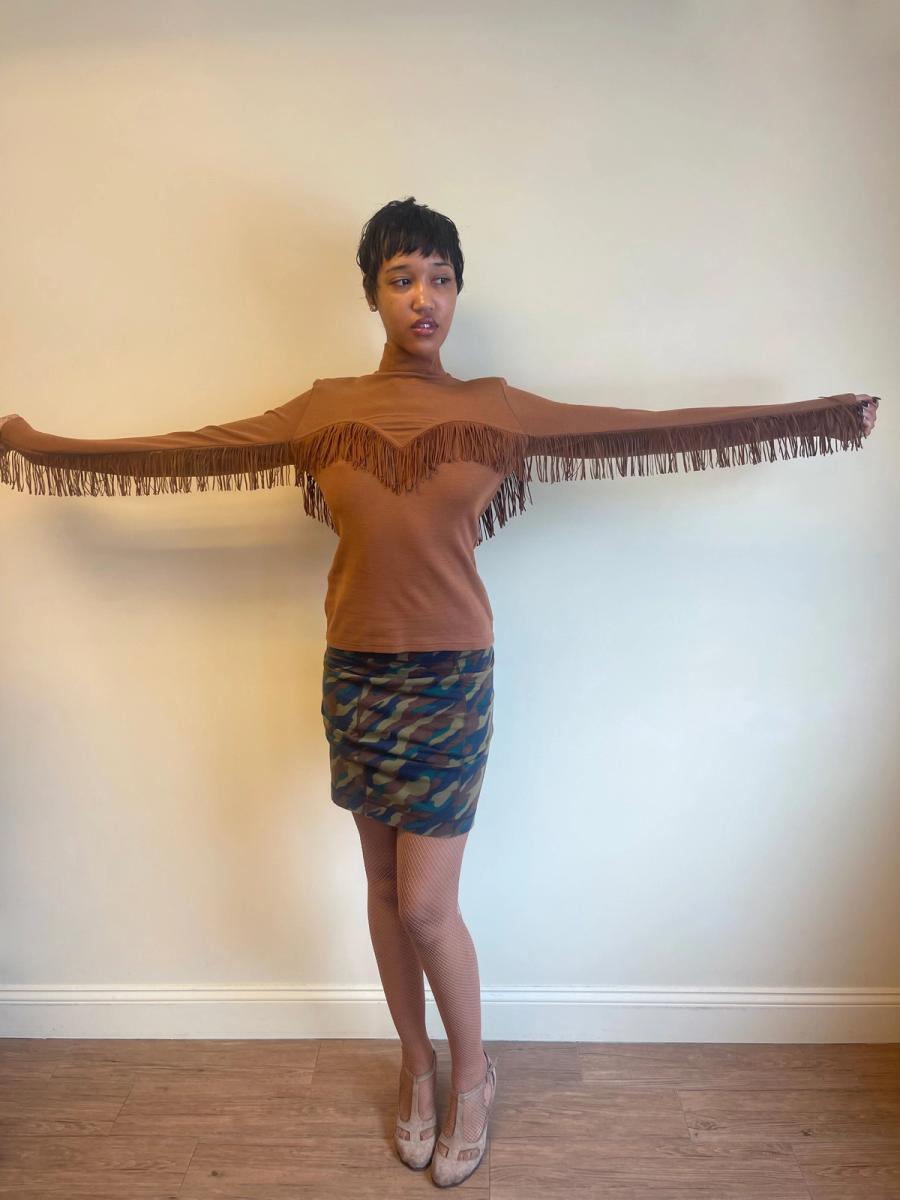 Chantal Thomass A/W 1993 Brown Fringe Top product image