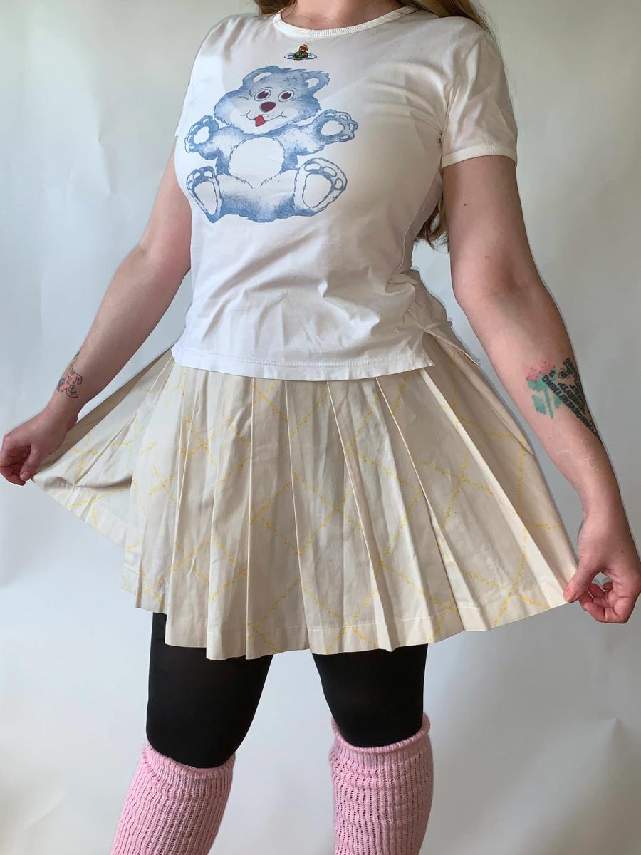 Beauty: Beast Pleated Digital Text Skirt product image