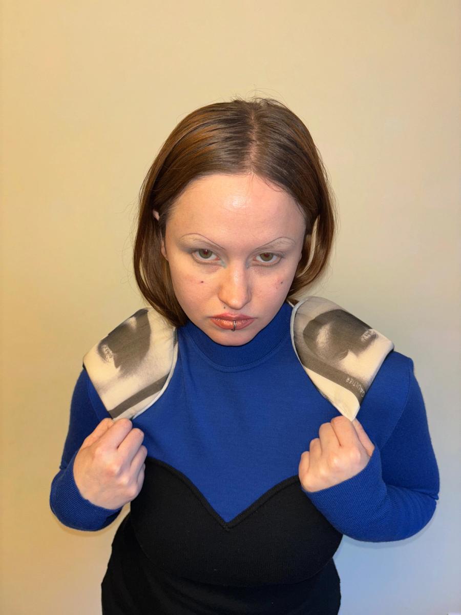 90s Jean-Paul Gaultier Eyelash Shoulder Pads product image