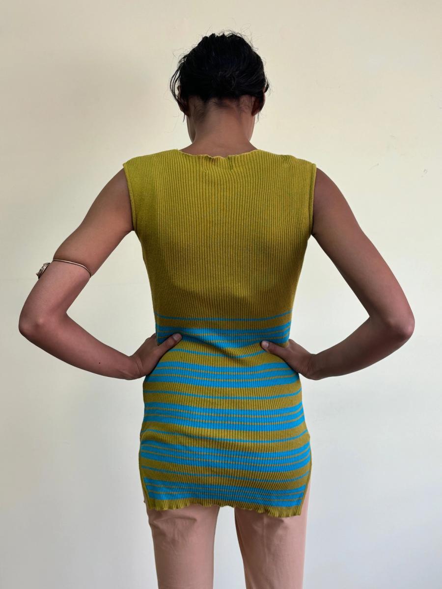 80s Junior Gaultier Knit Striped Dress product image