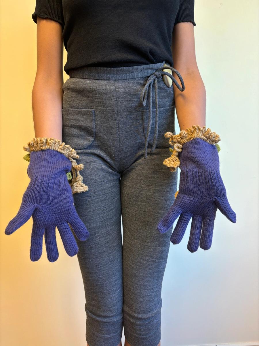 Vivienne Westwood 'On Liberty' Gloves with Crocheted Dimensional Flowers product image