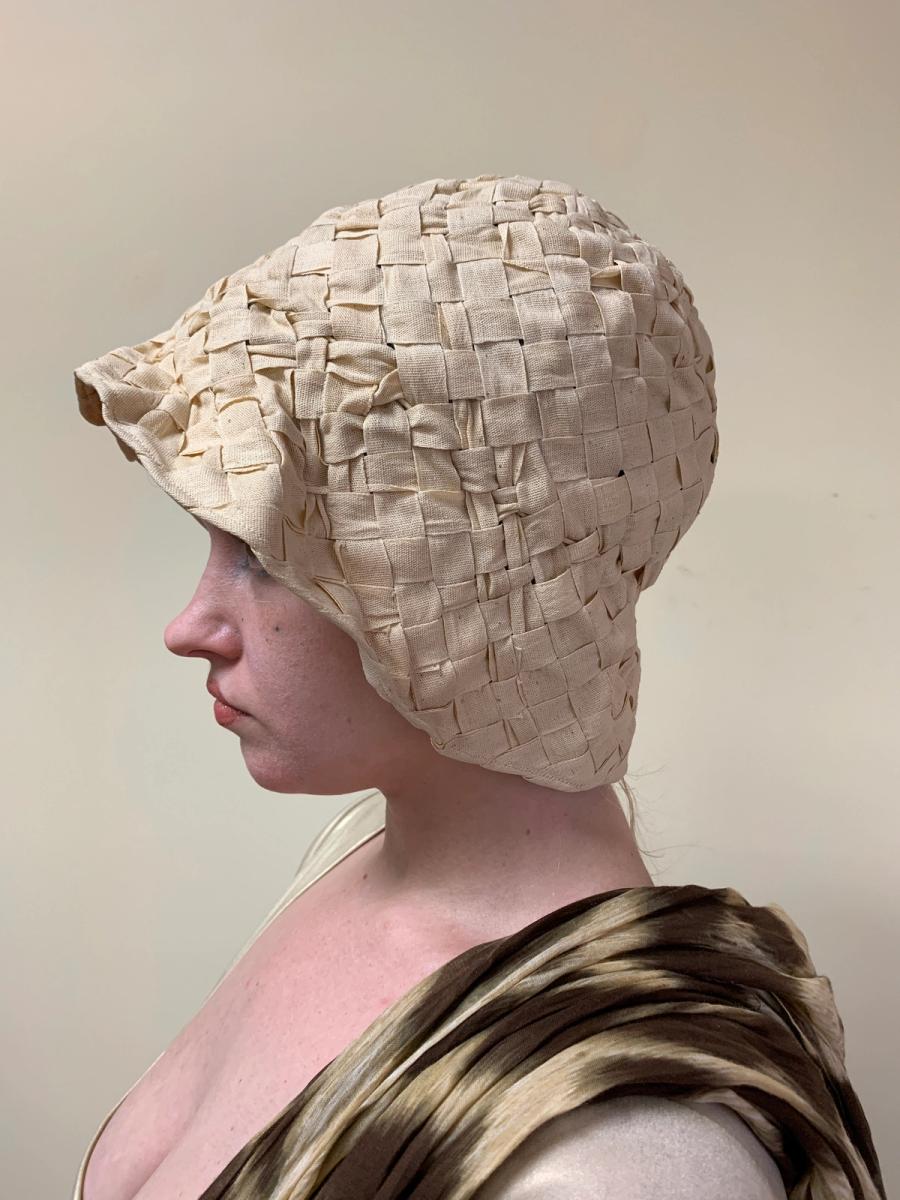 Antique Raw Silk Ribbon Woven Cloche product image