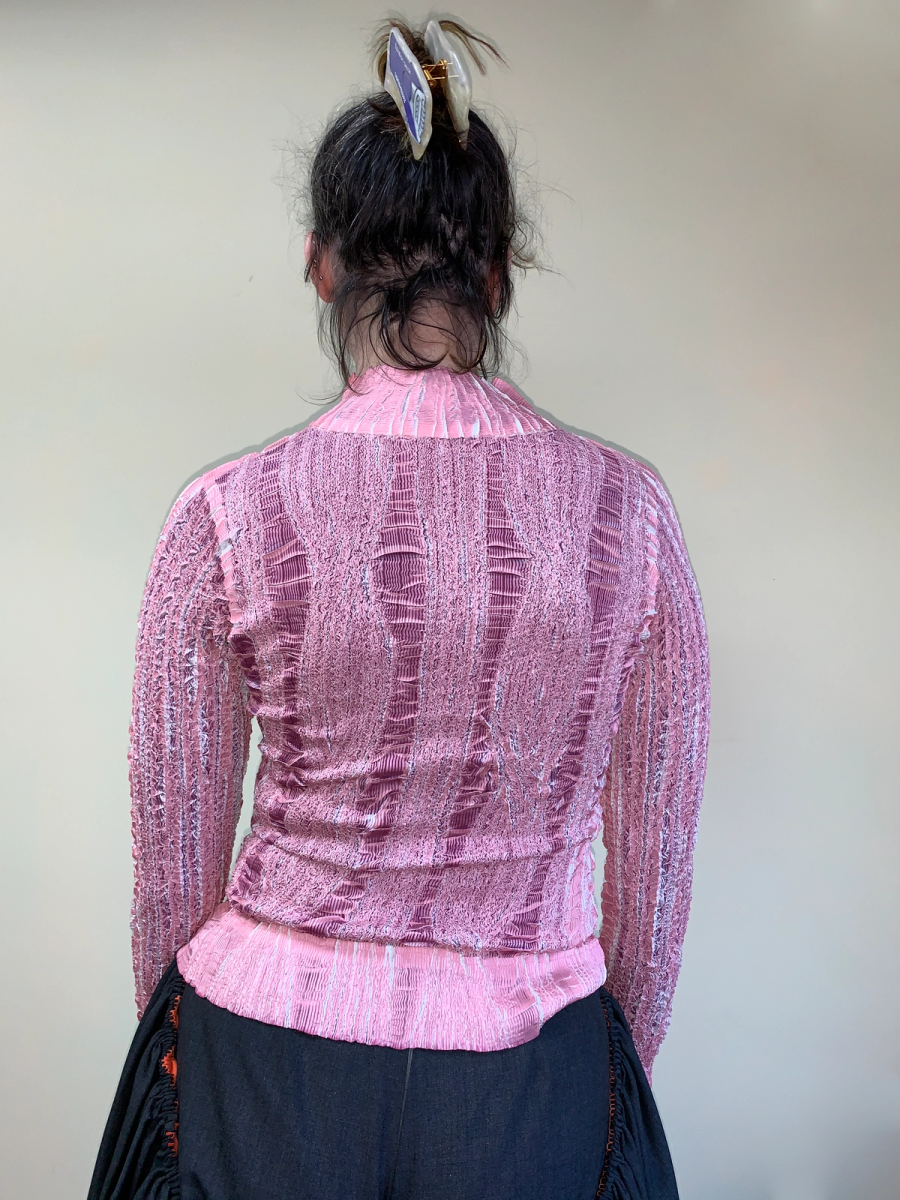 90s Yoshiki Hishinuma Pink Pleated Top product image