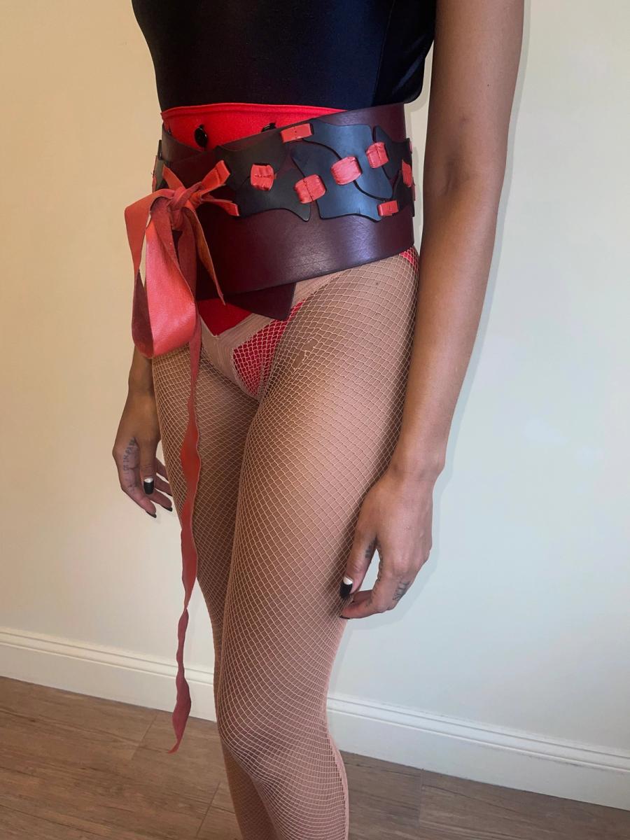 Save The Queen! Leather Patchwork Wrap Belt product image