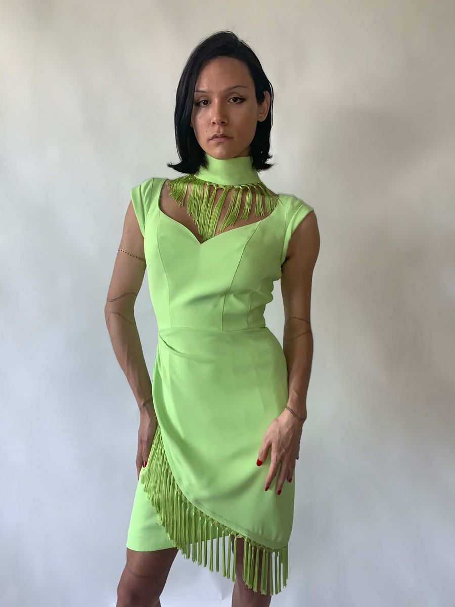 1990s Thierry Mugler Fringe "Tie" Dress product image