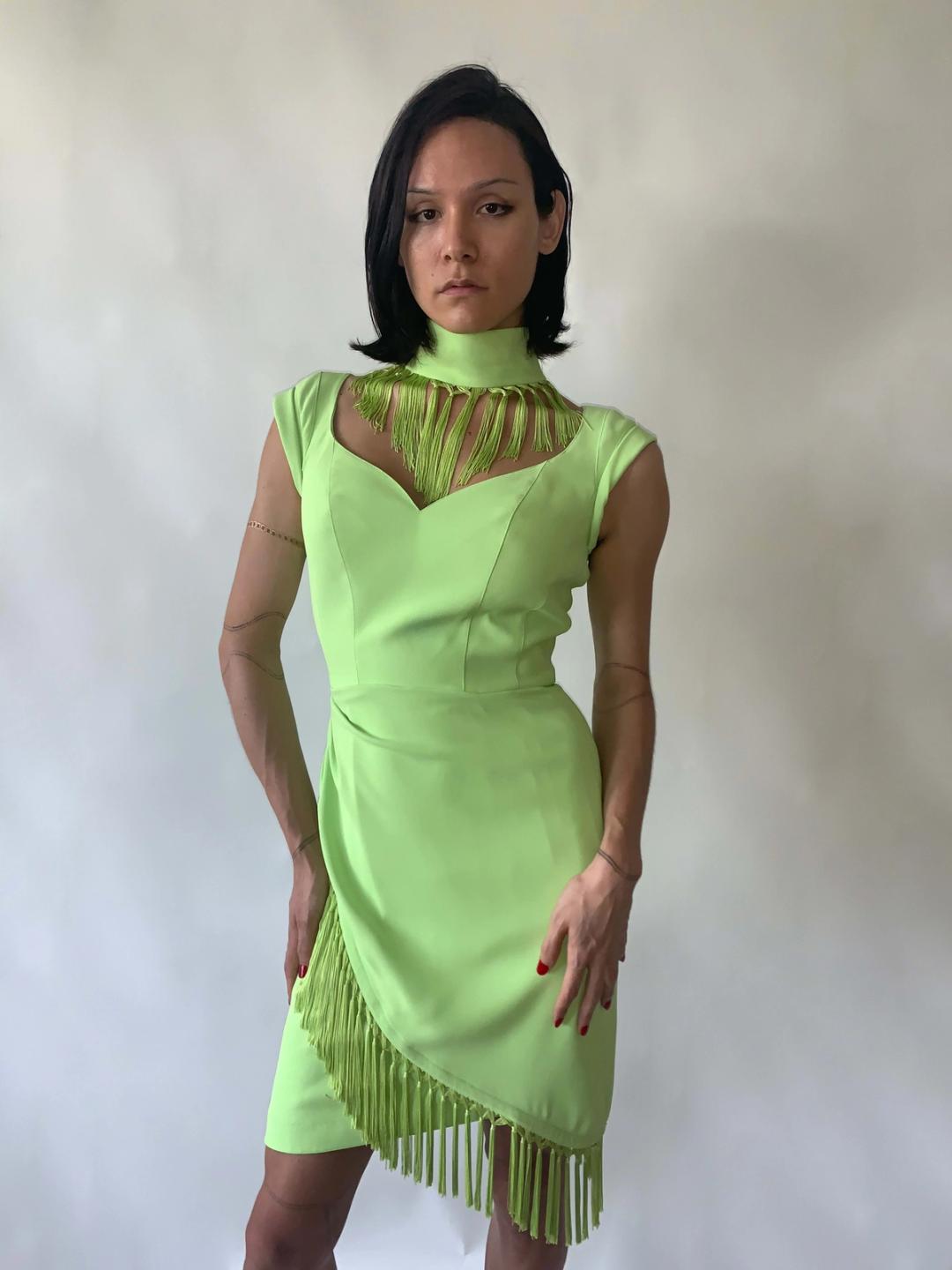 1990s Thierry Mugler Fringe "Tie" Dress 1990s Thierry Mugler Fringe "Tie" Dress
