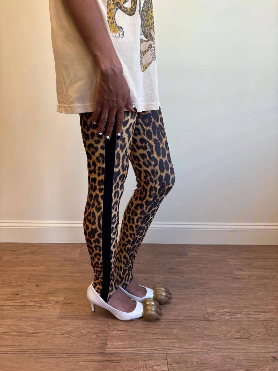 80s Yvan & Marzia Cheetah Print Stirrup Leggings product image