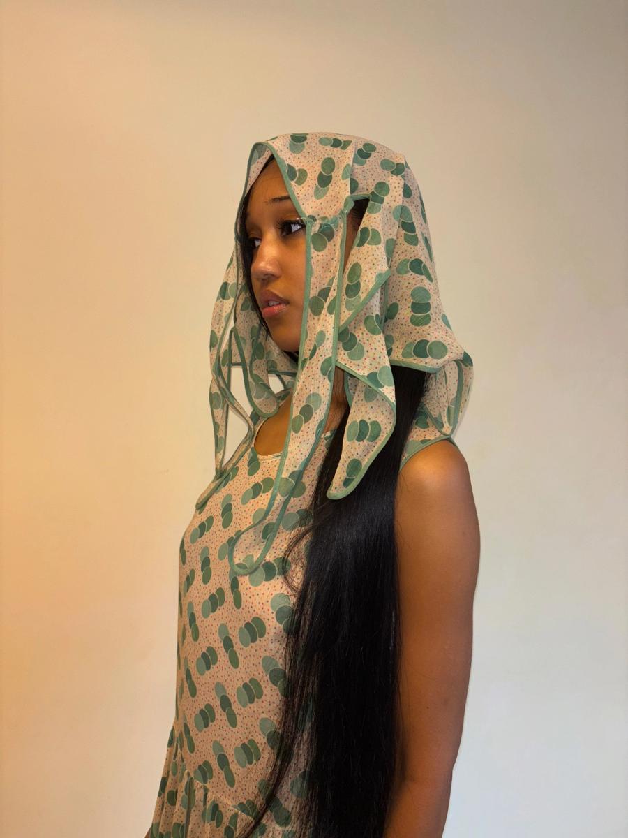 1920s Green Polka Dot Voile Day Dress product image