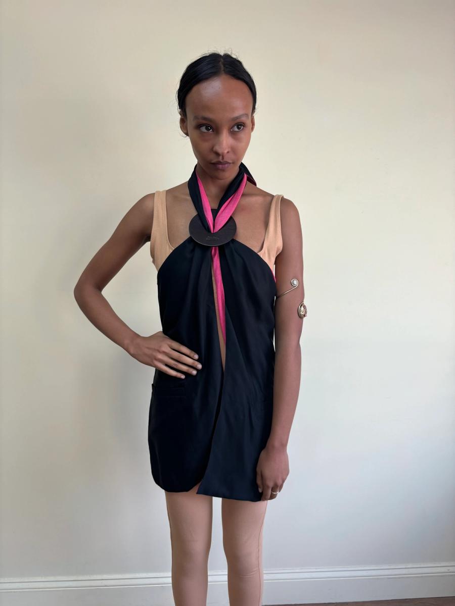 Jean-Paul Gaultier Suiting Halter With Hot Pink Lining product image